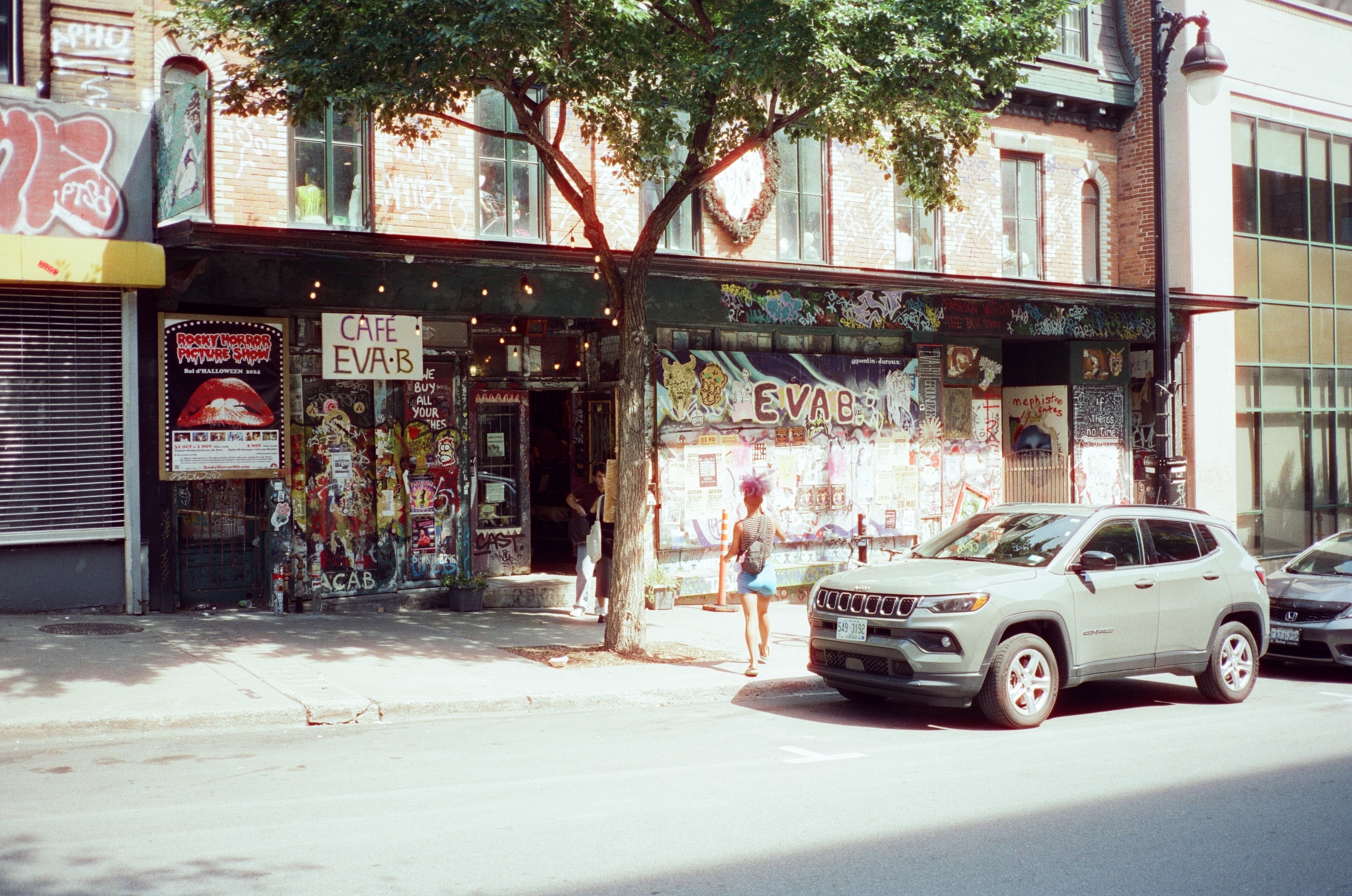 Vintage clothing in a second-hand store